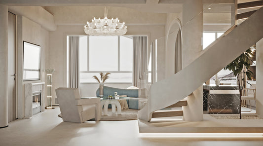 📍165㎡ Modern Cream-Toned Residence — Soft, Sculptural, and Emotionally Rich